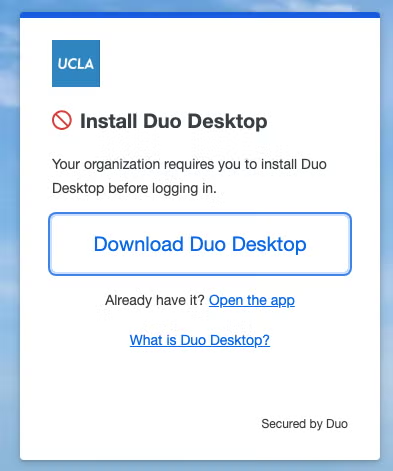UCLA Install Duo Desktop.