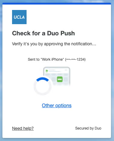 UCLA Check for a Duo Push.