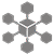 Hexagonal grid icon with a central cube.