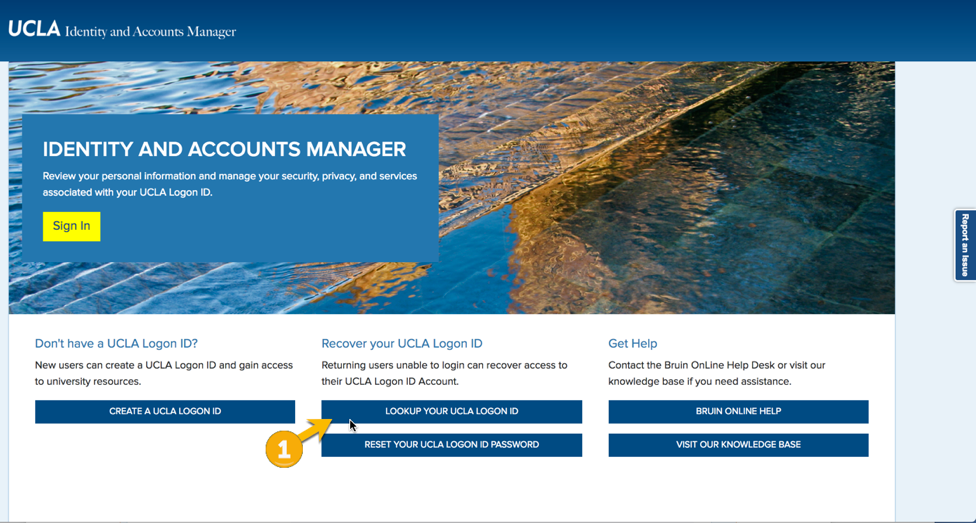 Screenshot of Look Up Logon Page