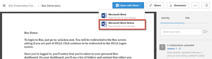 editing with Microsoft Office Online