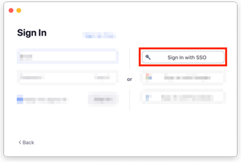 Sign in screen