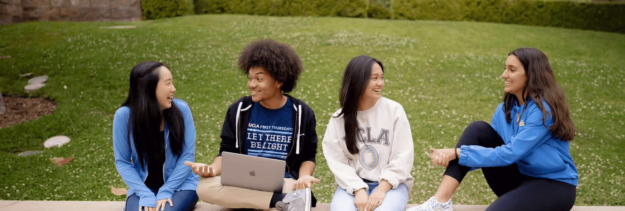 UCLA students sitting and talking