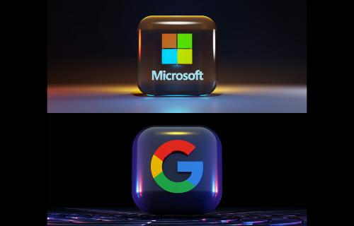 Microsoft and Google icons.