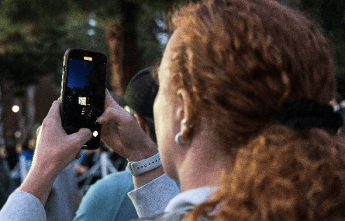 A person using their phone