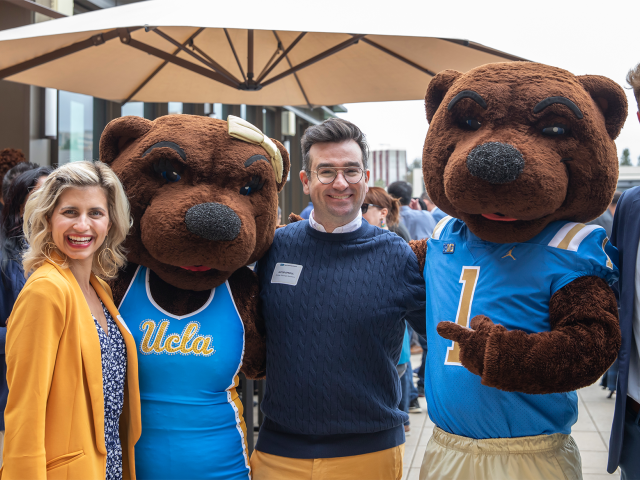 UCLA's Bruin Bears Joe and Josie with employees.