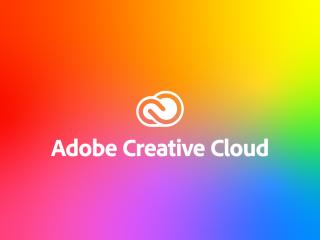 Adobe Creative Cloud logo over multicolored background