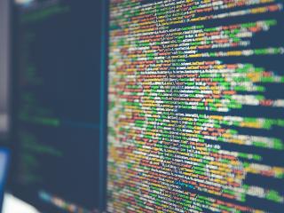 code on computer screen