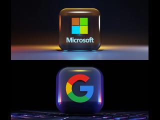 Microsoft and Google icons.