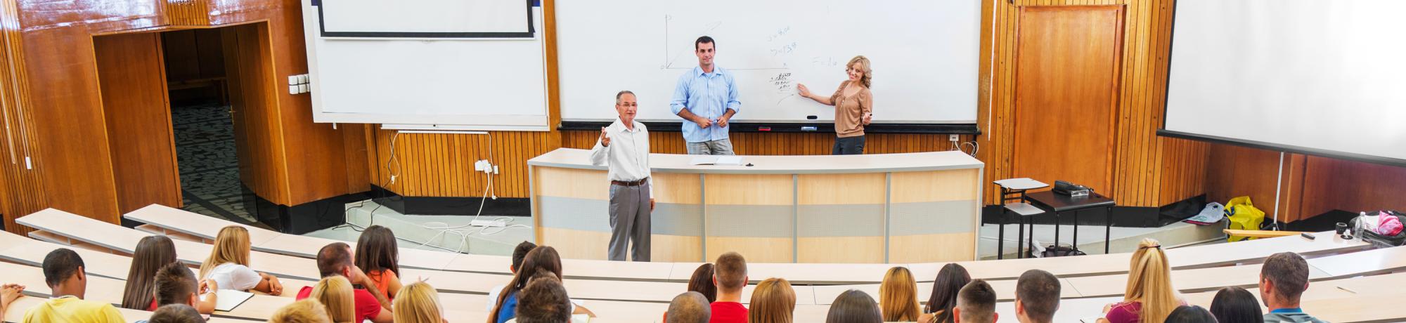 professors teaching in lecture hall