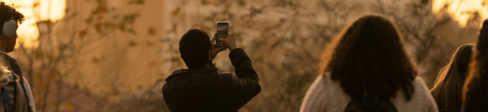 UCLA student taking a picture of Janss Steps
