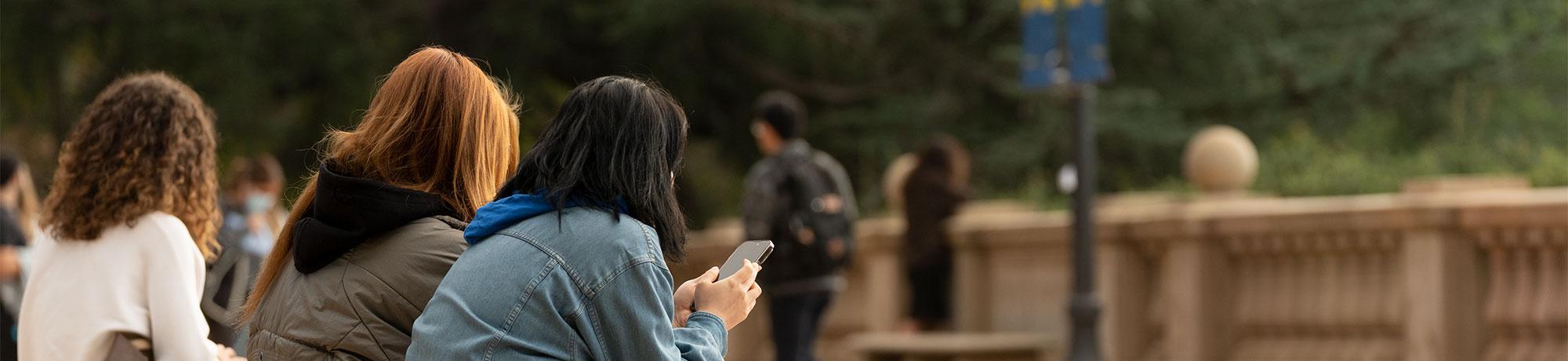 Students at UCLA's Dickson Plaza
