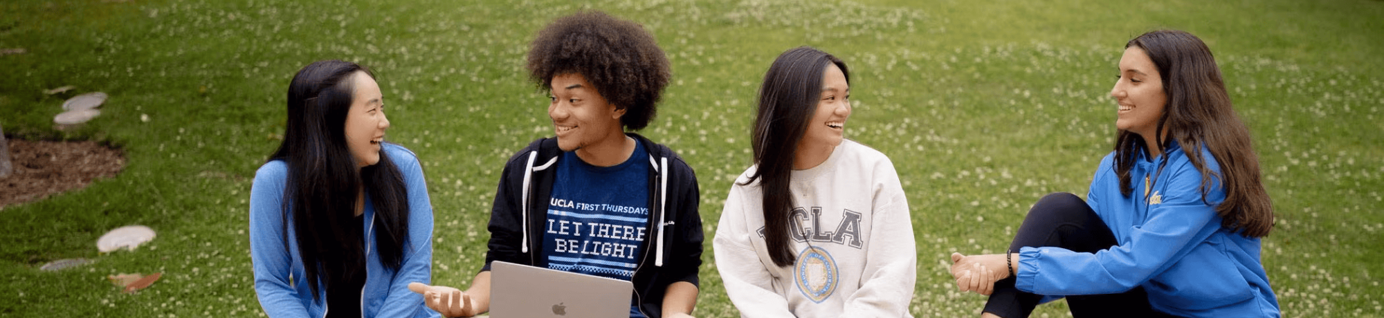 UCLA students sitting and talking